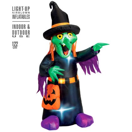 Foto - svítící nafukovací čarodějnice 122cm
