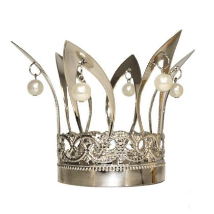 stříbrná princeznovská korunka s perlami