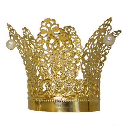 zlatá princeznovská korunka s perlami