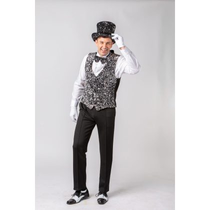 pánská stříbrná vesta s flitry