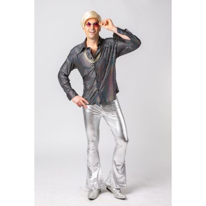 pánská stříbrná disco košile