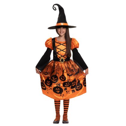 dívčí kostým dýňová čarodějnice