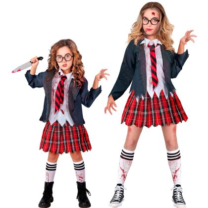 dívčí kostým zombie školačka