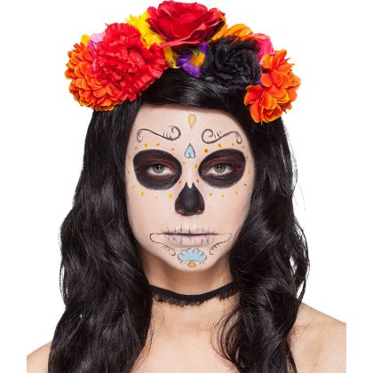 čelenka s květinami halloween