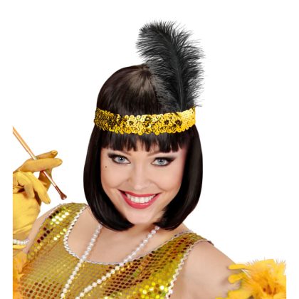 charlestonová čelenka zlatá