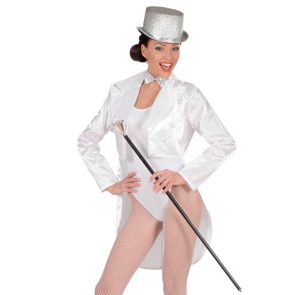 dámský saténový frak bílý