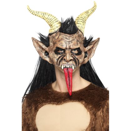 latexová maska čert krampus