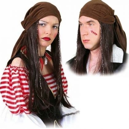 pirátská paruka unisex