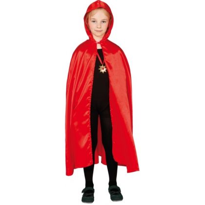 dětský kostým saténový plášť pro děti červený