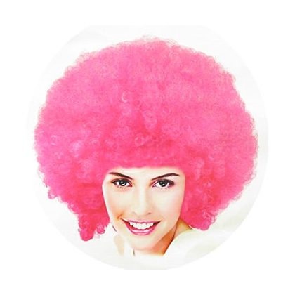 paruka růžové afro