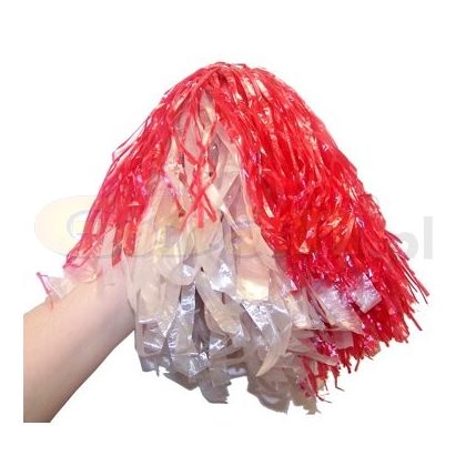 pompon bílo-červený do ruky