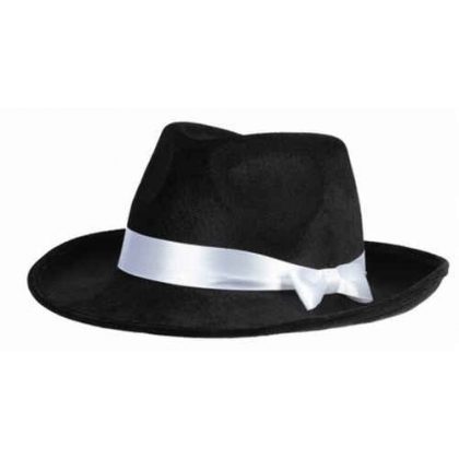 Foto - černý sametový klobouk mafie
