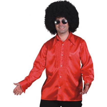 košile satén s fižím červená