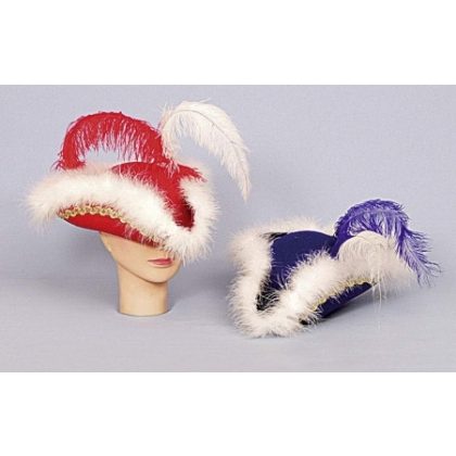 klobouk modrý dětský lem marabu + peří