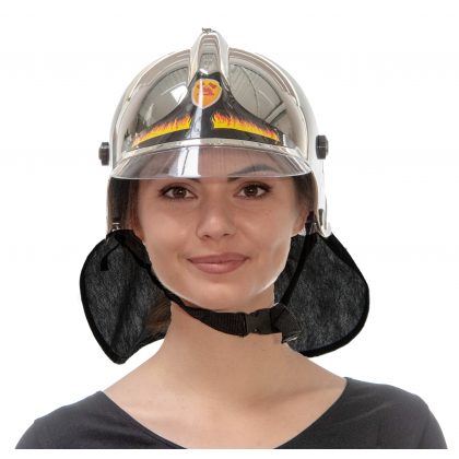hasičská helma s chromem