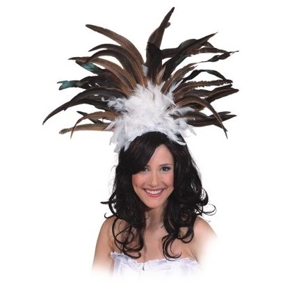 Čelenka, černá/béžová/hnědá