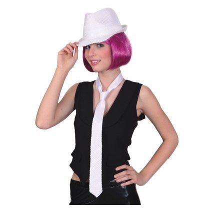 Foto - kravata bílá s flitry