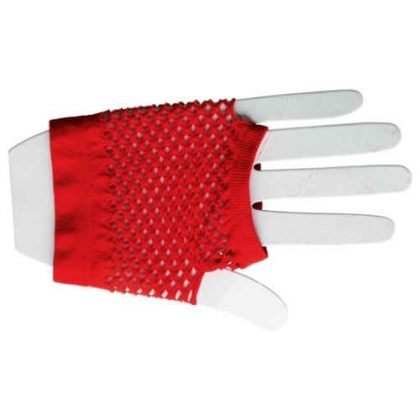bezprsté síťované rukavice červené