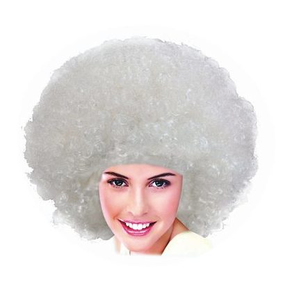 paruka afro bílé