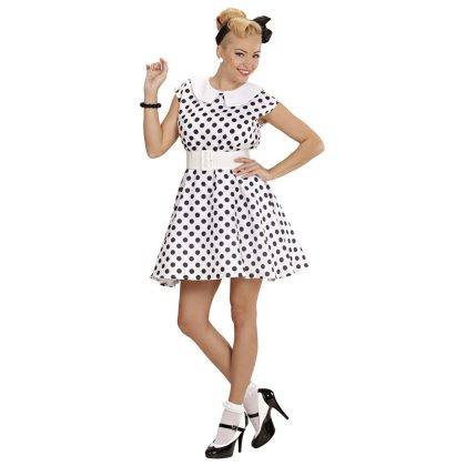 Foto - dámský kostým retro šaty bílo černé