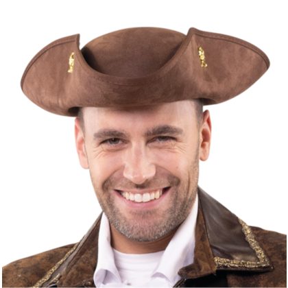 Foto - třírohý klobouk hnědý pirátský