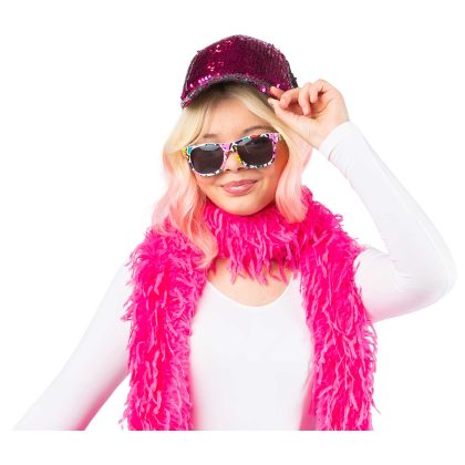 Foto - flitrová kšiltovka disco růžovo stříbrná