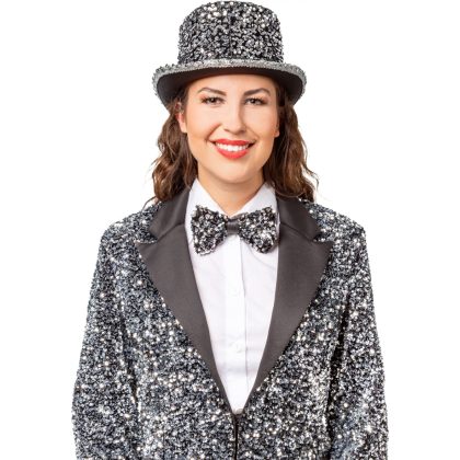 Foto - flitrový cylindr stříbrný