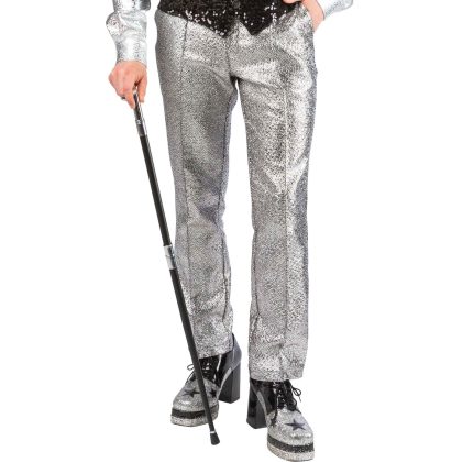 Foto - pánské kalhoty glamour stříbrné